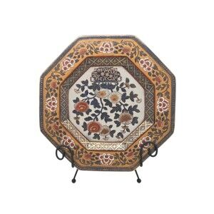 Oriental Accent Biltmore Estate Collection Blue Gold Floral Decorative Plate